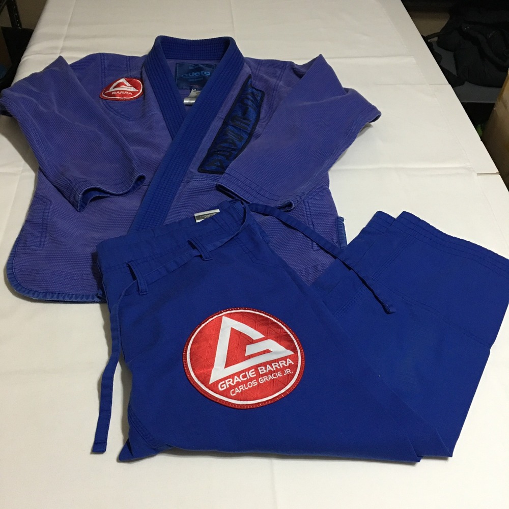 Gracie Barra Equipe Atleta Jiu-Jitsu BJJ Gi Set Blue Size F2 Kimono + Pants